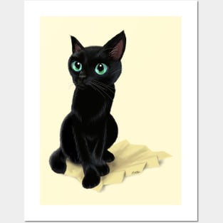 Black little kitty Posters and Art